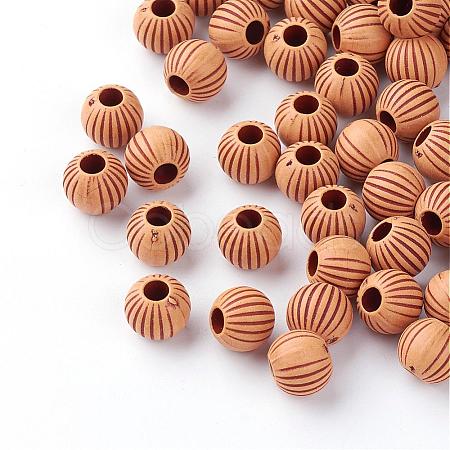 Imitation Wood Acrylic European Beads SACR-Q186-14-1