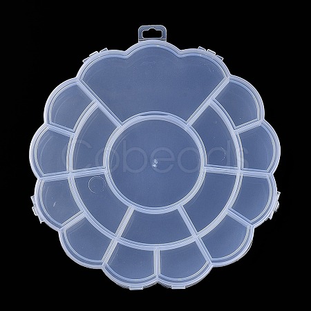 17 Grids Flower Plastic Bead Containers AJEW-YWC0001-06-1