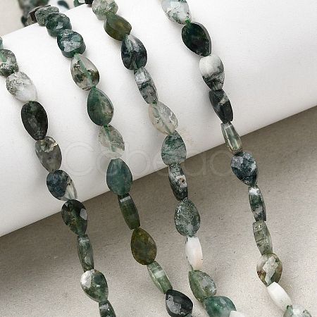 Natural Moss Agate Beads Strands G-B159-A09-1