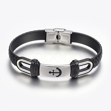 PU Leather Braided Cord Bracelets BJEW-E324-C07-1