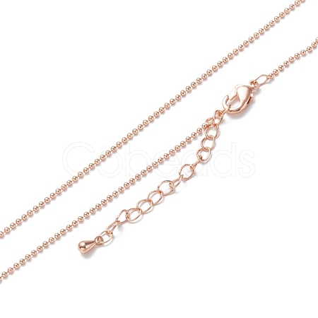 Brass Ball Chain Necklaces NJEW-K123-02RG-1