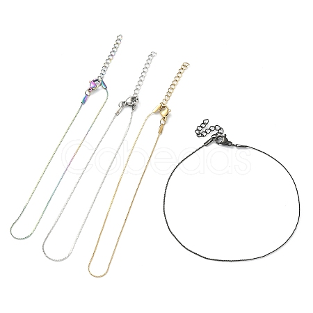 Ion Plating(IP) 304 Stainless Steel Serpentine Chain Anklet AJEW-D059-01-1