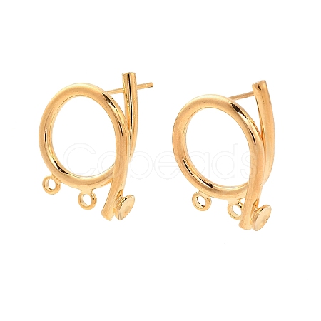 Brass Stud Earring Findings KK-C130-02G-1