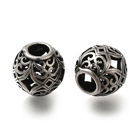 304 Stainless Steel European Beads STAS-D191-05O-AS-1