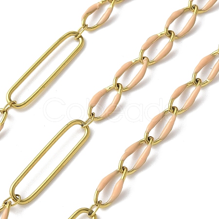 304 Stainless Steel Enamel Figaro Chains CHS-U003-02G-04-1