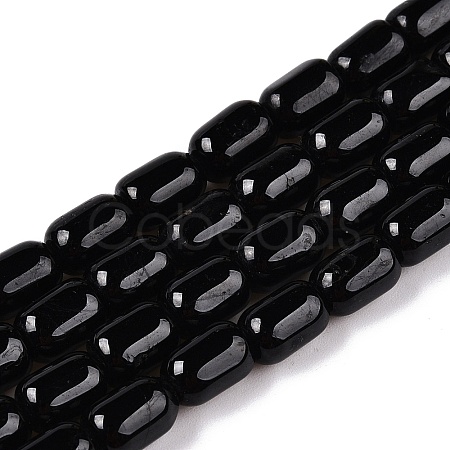 Natural Black Tourmaline Beads Strands G-G980-48-1