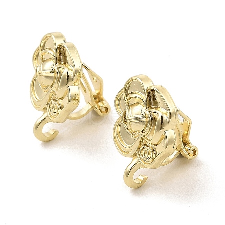 Alloy Clip-on Earring Findings FIND-L015-007G-1