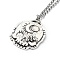 Skull Rhinestone Pendant Necklaces with Rolo Chains, Alloy Jewelry for Men Women, Moon, 27.17 inch(69cm)