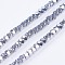 Electroplate Non-Magnetic Synthetic Hematite Beads Strands, Faceted, Rondelle, Platinum Plated, 3x2mm, Hole: 0.5mm, about 198pcs/strand, 15.5 inch(39.5cm)