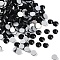 Glass Flat Back Rhinestone, Grade A, Back Plated, Faceted, Half Round, Jet, SS10, 2.7~2.8mm, 1440pcs/bag