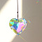 K9 Glass Heart Pendant Decoration, Window Hanging Decoration, Clear AB, 30mm