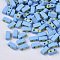 2-Hole Glass Seed Beads, Rubberized Style, Rectangle, Light Sky Blue, 4.5~5.5x2x2~2.5mm, Hole: 0.5~0.8mm