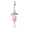 Acrylic Pendant Decorations, with Alloy Findings, Angel, Pink, 72.5mm