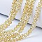 Electroplate Glass Beads Strands, AB Color Plated, Faceted, Rondelle, Light Khaki, 3.5~3.8x3mm, Hole: 0.4mm, about 113~115pcs/strand, 32~33cm