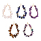 CHGCRAFT 1 Set 5 Styles Teardrop Mixed Stone Chip Big Pendants, Teardrop Charm, Natural Fluorite & Lapis Lazuli & Amethyst & Rose Quartz & Tiger Eye, with Eco-Friendly Copper Wire Wrapped, Light Gold, 54~55x28~34x7~8mm, Hole: 1mm, 1pc/style