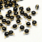 Golden Tone Brass Enamel Links connectors, Round With Fluorescent Powder Inside, Black, 7x11.5x4mm, Hole: 1mm