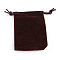 Rectangle Velvet Pouches, Gift Bags, Coconut Brown, 7x5cm