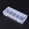 Plastic Bead Containers, Flip Top Bead Storage, For Seed Beads Storage Box, with PP Plastic Packing Box, Rectangle, Clear, 10pcs containers/box, 5x2.7x1.2cm, Hole: 0.9x1cm