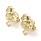 Alloy Clip-on Earring Findings, with Loops, for Non-pierced Ears, Rose, Golden, 17x13.5x12mm, Hole: 2.5mm