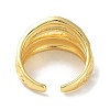 Textured Brass Open Cuff Rings for Women RJEW-E292-12G-3