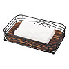 Wood and Iron Desktop Tissue Storage Holder AJEW-WH0410-106-1
