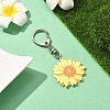 Acrylic Daisy Pendant Decoration HJEW-YW00028-04-1