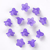 Purple Frosted Transparent Acrylic Flower Beads X-PLF018-15-2