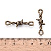 Tibetan Style Zinc Alloy Barbed Wire Links Connector Charms TIBE-N016-01AB-3