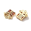 Brass with Glass Rhinestone Charms KK-H455-36G-2