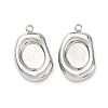 304 Stainless Steel Pendant Cabochon Settings STAS-C167-07A-P-1
