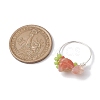 Natural South Red Agate Chip Finger Rings RJEW-TA00125-3