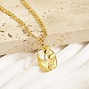 Oval with Flower 304 Stainless Steel Pendant Necklace with Cuban Link Chains LS-YS0902-1-1