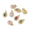 SHEGRACE Brass Micro Pave Cubic Zirconia Pendants XGRQ2O909-446G-2