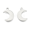 Non-Tarnish Crescent Moon Stainless Steel Charms Pendants X-STAS-Q168-06-1