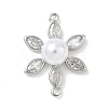 Brass Pave Cubic Zirconia Connector Charms KK-P342-04P-1