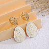 Bohemian Style Raffia & Iron Dangle Stud Earrings FS-WGF5ABF-06-2