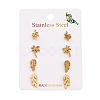 304 Stainless Steel Leaf Stud Earring Kits EJEW-H142-03G-4