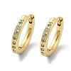 Brass Micro Pave Clear Cubic Zirconia Hoop Earrings EJEW-D311-145G-4