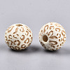 Painted Natural Wood Beads WOOD-T021-53A-12-2