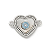 Brass Micro Pave Clear Cubic Zirconia Connector Charms KK-M303-04P-11-1