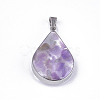 Natural & Synthetic Mixed Stone/Shell Pendants STAS-T043-02-2