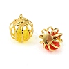 Brass Glass Bead Cage Pendants KK-T080-30G-M-2