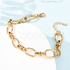 304 Stainless Steel Oval Link Chains Bracelets for Women X-BJEW-G780-05G-3