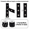 5 Yards Alloy Snap Button Tape Trim Polyester Ribbons DIY-OC0011-27B-2