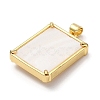 Brass Pave Shell Pendants KK-D042-02A-G-2