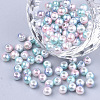 Rainbow ABS Plastic Imitation Pearl Beads OACR-Q174-12mm-05-1