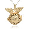 Golden Tone Brass Hollow Round Cage Pendants KK-J233-05G-1