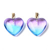 Two Tone Spray Painted Glass Pendants GLAA-N035-016-C02-3