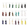 Natural & Synthetic Mixed Stone Chip Beads Dangle Earrings EJEW-JE04649-1