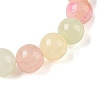 Natural Green Jade(Dyed) Round Beaded Stretch Bracelets G-U005-01C-02-2